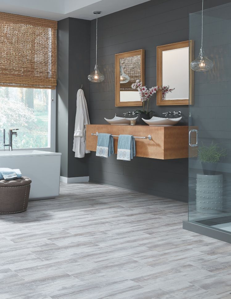 bathroom design with new floors, custom shower, vanity design