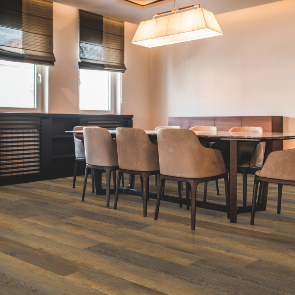 roman shades in dining room